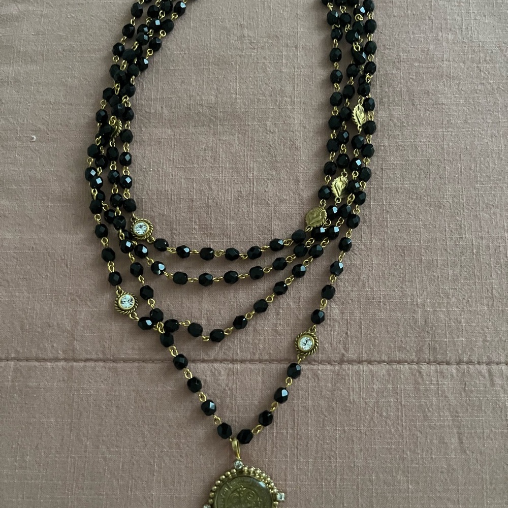 COPY - Virgins Saints & Angels Black and Gold Necklace